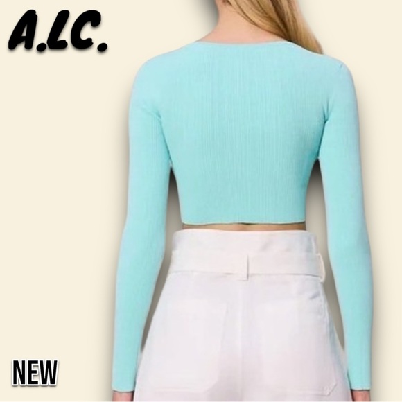New A.L.C. Hallie II Rib Crop Cardigan - Picture 3 of 5